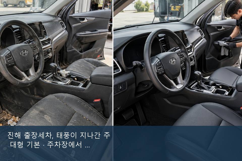 진해 출장세차, 태풍이 지나간 주 대형 기본 · 주차장에서 부른 날