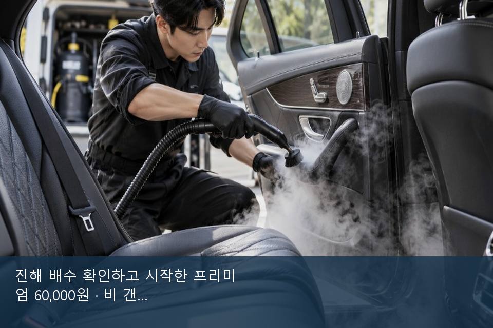 진해 배수 확인하고 시작한 프리미엄 60,000원 · 비 갠 뒤의 작업