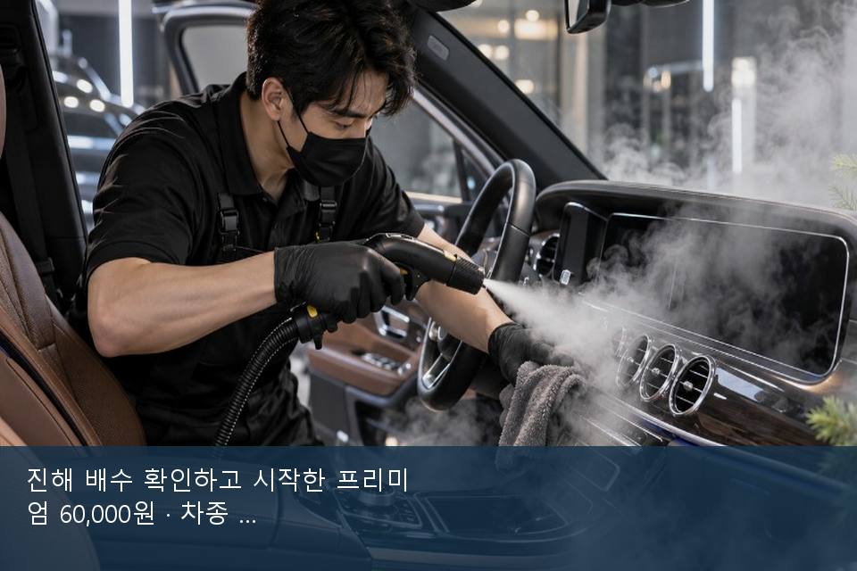 진해 배수 확인하고 시작한 프리미엄 60,000원 · 차종 기준 금액